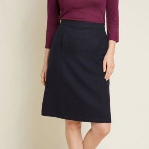 Modcloth Navy Teach and Every Day Wool Skirt Size L